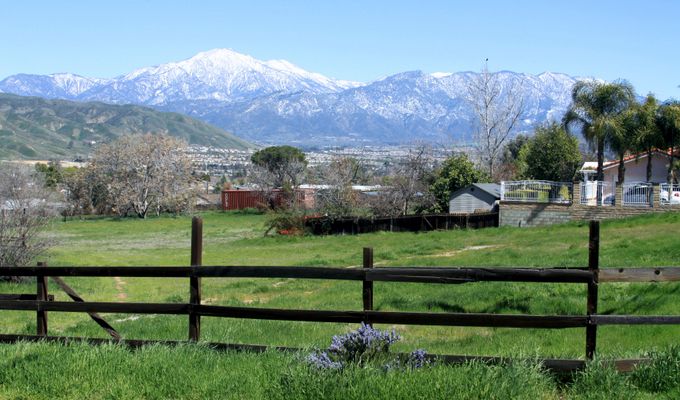 San Bernardino Mountain Range from across the Yucaipa Valley